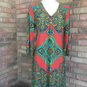 Bright Geometric Pattern Shift Dress by Madison L